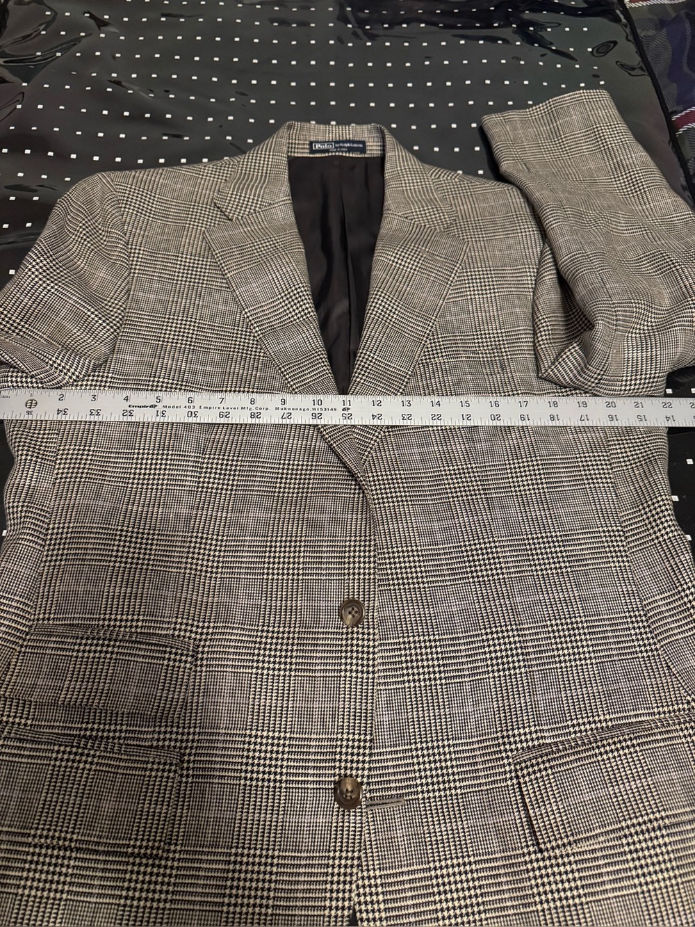 Polo by Ralph Lauren Glen Plaid Sport Coat in White/Black Wool & Flax 42L READ - Picture 11 of 16